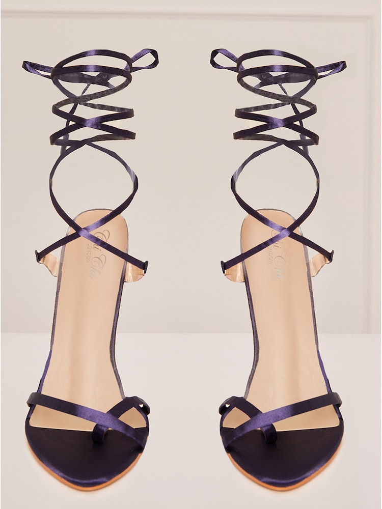 Chi Chi London Purple High Heel Lace Up Sandals - Image 3 of 3