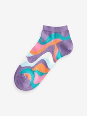 Rainbow Swirl Trainers Socks 5 Pack - Image 4 of 6