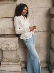 Mint Velvet White Lace Military Blouse - Image 2 of 7