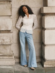 Mint Velvet White Lace Military Blouse - Image 3 of 7