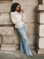 Mint Velvet White Lace Military Blouse - Image 4 of 7