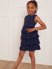 Chi Chi London Blue Girls Ruffle Dress - Image 1 of 1