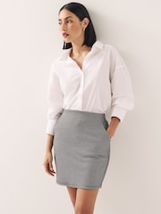 Black/White Check Ponte Jersey Mini Skirt - Image 1 of 6