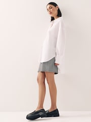 Black/White Check Ponte Jersey Mini Skirt - Image 2 of 6