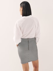 Black/White Check Ponte Jersey Mini Skirt - Image 3 of 6