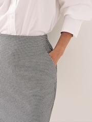 Black/White Check Ponte Jersey Mini Skirt - Image 4 of 6