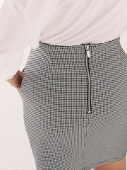 Black/White Check Ponte Jersey Mini Skirt - Image 5 of 6