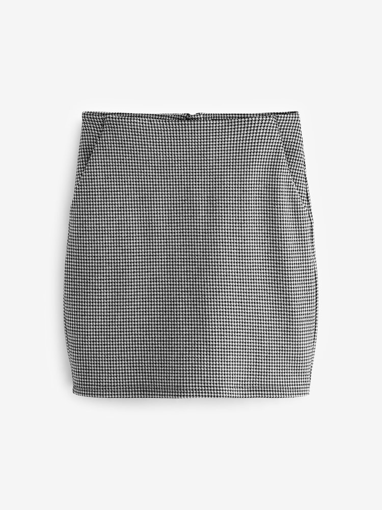 Black/White Check Ponte Jersey Mini Skirt - Image 6 of 6