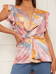 Chi Chi London Multi Twist Front Printed Top - Image 3 of 5