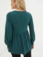 FatFace Green Beth Smocked Tunic - Image 2 of 4