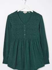 FatFace Green Beth Smocked Tunic - Image 4 of 4