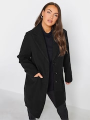 Yours Curve Black Midi City Coat - Image 1 of 4