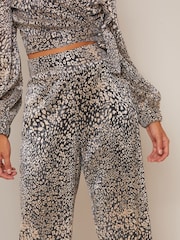 Chi Chi London Brown Printed Wide Leg Trousers - Image 5 of 5