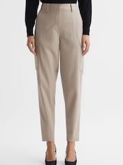 Reiss Neutral Violet Petite Mid Rise Cargo Trousers - Image 3 of 6