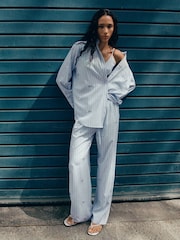 Mango Blue Stripe Embellished Shirt - Image 2 of 7