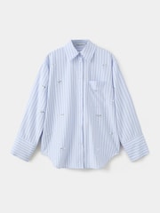 Mango Blue Stripe Embellished Shirt - Image 5 of 7