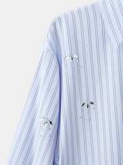 Mango Blue Stripe Embellished Shirt - Image 7 of 7
