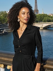 Sosandar Black Textured Balloon Leg Jumpsuit - Image 3 of 5