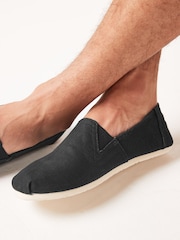 Black Canvas Slip-On Shoes - Image 1 of 7
