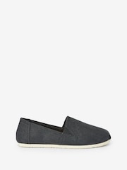 Black Canvas Slip-On Shoes - Image 2 of 7