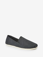 Black Canvas Slip-On Shoes - Image 3 of 7