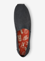 Black Canvas Slip-On Shoes - Image 4 of 7