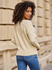 Sosandar Yellow Pointelle Diamente Embellished Jumper - Image 3 of 5
