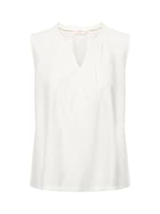 Cream Liselin Sleeveless V-Notch Neck White Blouse - Image 5 of 6