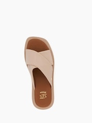 Dune London Nude Liquor Cross Strap Flat Sandals - Image 4 of 5