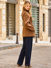 Sosandar Natural Belted Funnel Collar Coat - Image 4 of 5