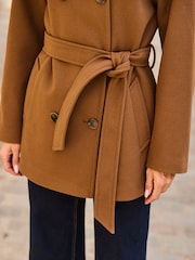 Sosandar Natural Belted Funnel Collar Coat - Image 5 of 5