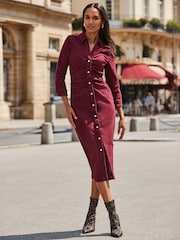 Sosandar Ruched Waist Denim Dress - Imaginea 1 din 5
