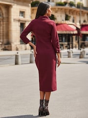 Sosandar Ruched Waist Denim Dress - Imaginea 3 din 5