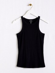 River Island Black 100% Cotton Racer Vest - Image 5 of 6