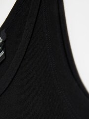River Island Black 100% Cotton Racer Vest - Image 6 of 6
