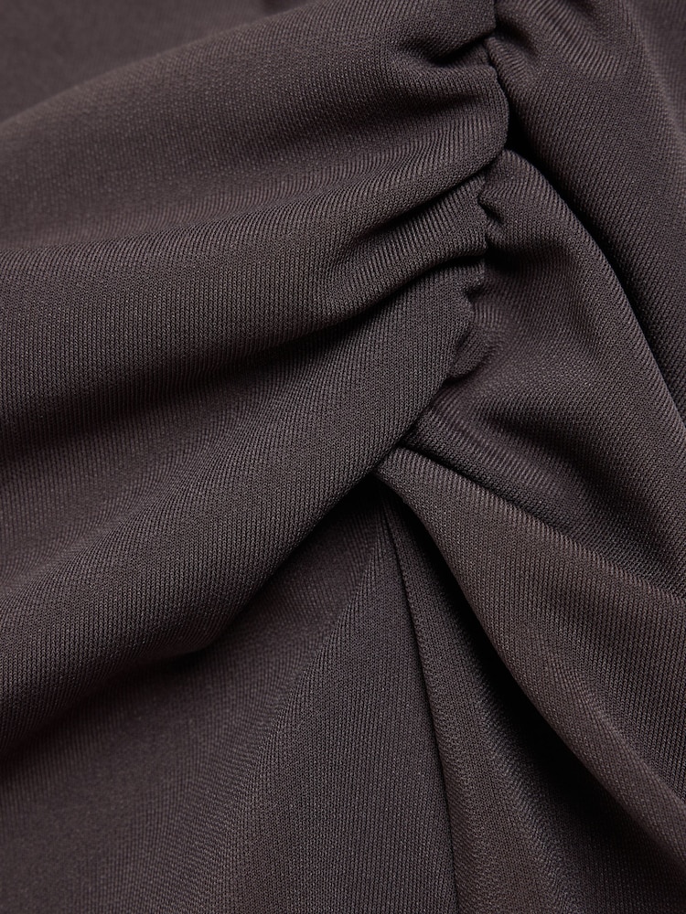 Chocolate Brown Short Sleeve Cape Top - Image 2 of 3