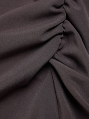 Chocolate Brown Short Sleeve Cape Top - Image 6 of 7
