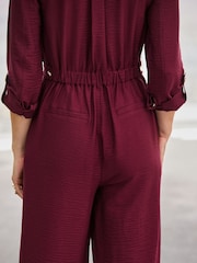 Sosandar Red Button Front Jumpsuit - Image 5 of 5