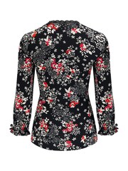 Pour Moi Black Multi Anya Lace Detail Recycled Slinky Jersey Top - Image 4 of 4