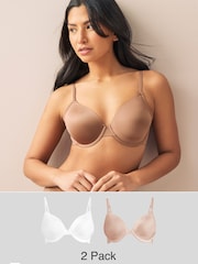 Praline Nude/White 2 Pack Light Pad Full Cup Smoothing Ultimate Comfort T-Shirt Bra A-E - Image 1 of 12