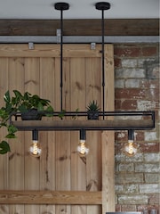 Brown Bronx Shelf Linear 3 Light Pendant Ceiling Light - Image 3 of 6
