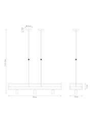 Brown Bronx Shelf Linear 3 Light Pendant Ceiling Light - Image 6 of 6