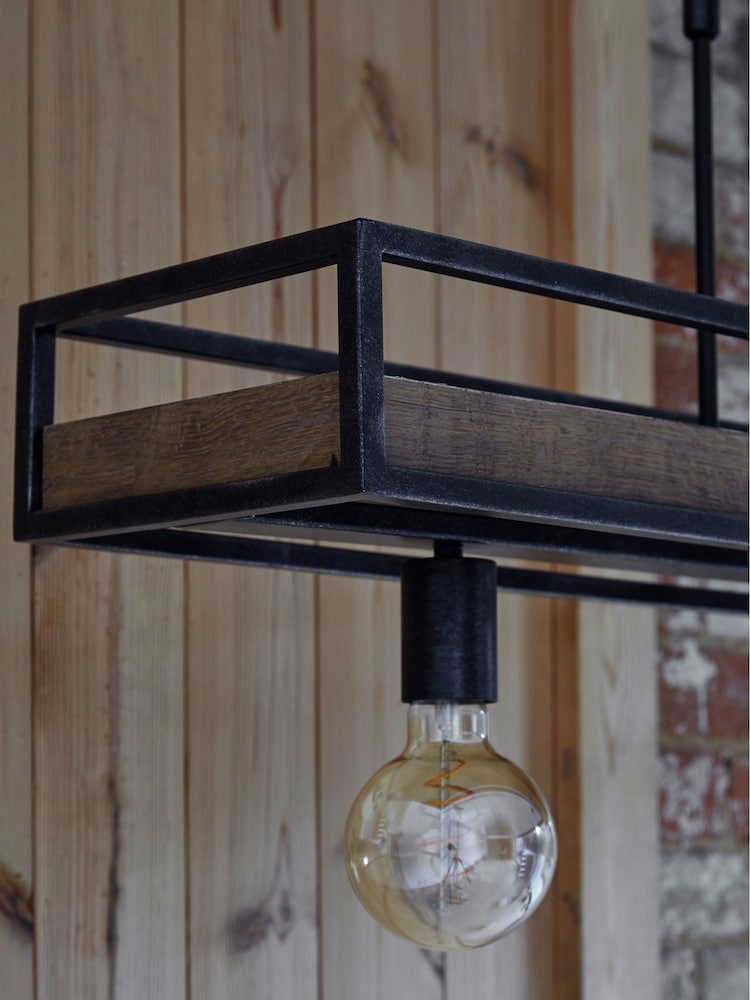 Brown Bronx Shelf Linear 3 Light Pendant Ceiling Light - Image 6 of 6