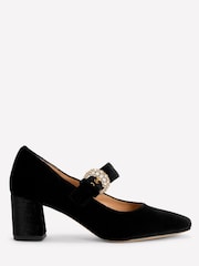 Boden Black Buckle Strap Block Heels - Image 2 of 5
