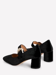 Boden Black Buckle Strap Block Heels - Image 4 of 5