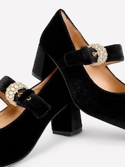 Boden Black Buckle Strap Block Heels - Image 5 of 5