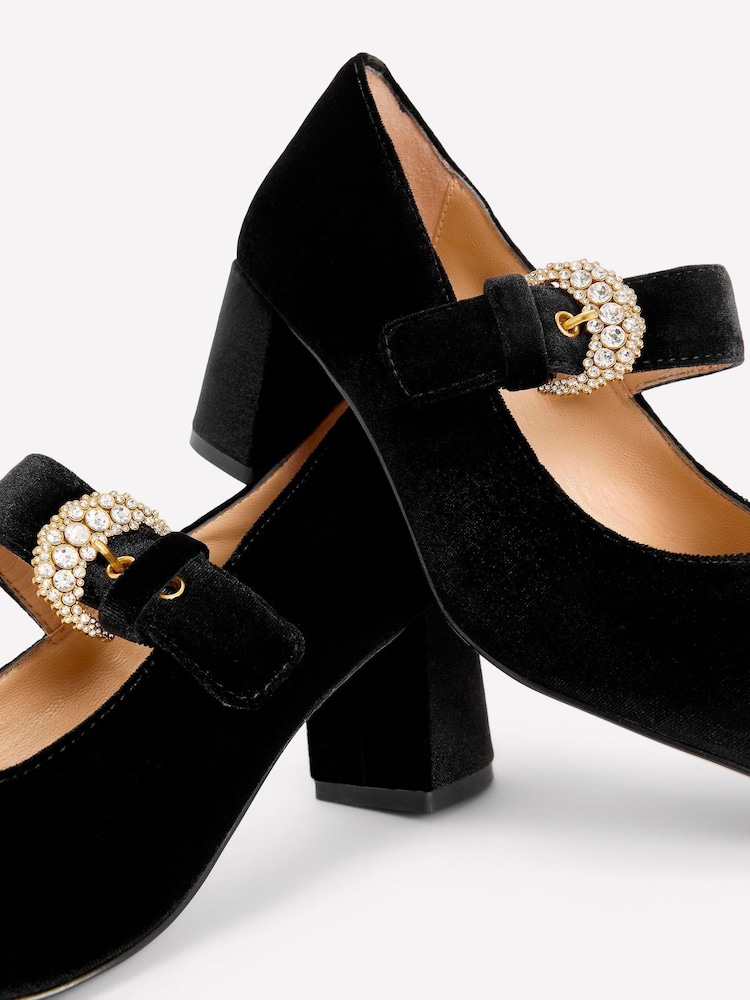 Boden Black Buckle Strap Block Heels - Image 5 of 5 Boden Black Buckle Strap Block Heels - Image 5 of 5