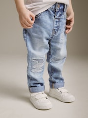 Light Blue Denim 100% Cotton Distressed Jeans (3mths-7yrs) - Image 4 of 8