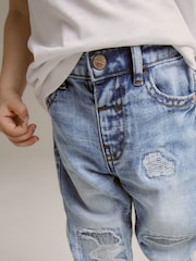 Light Blue Denim 100% Cotton Distressed Jeans (3mths-7yrs) - Image 5 of 8