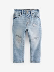 Light Blue Denim 100% Cotton Distressed Jeans (3mths-7yrs) - Image 6 of 8